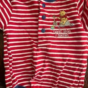 Disney Red and White Striped Kids Pajamas Winnie the Pooh